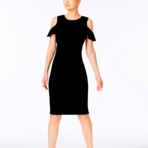 Calvin Klein Ruffle Cold Shoulder Dress NWT!